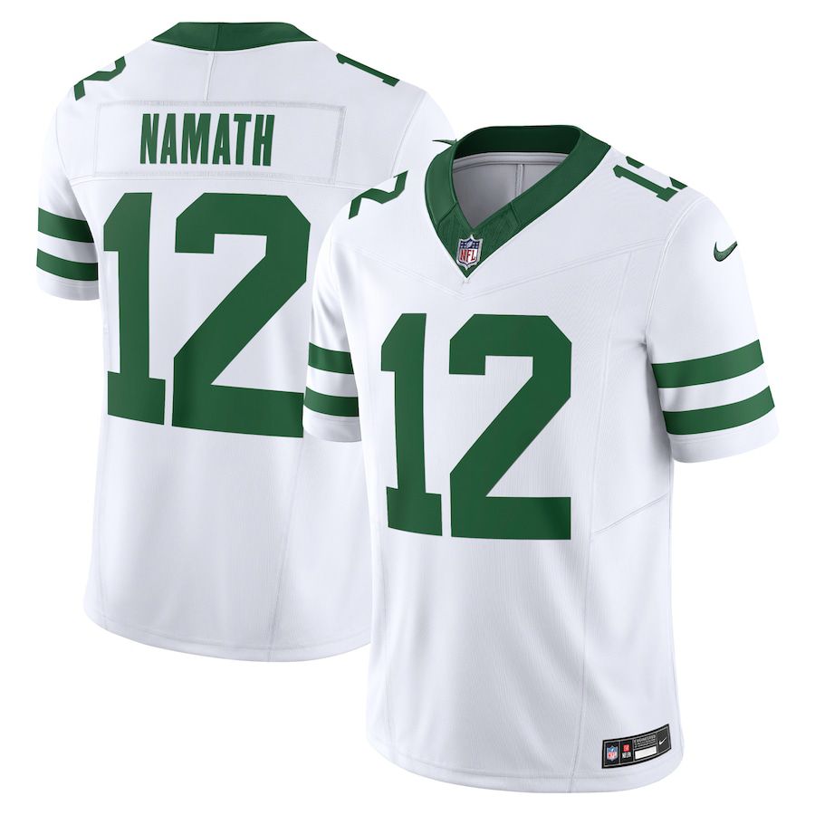 Men New York Jets #12 Joe Namath Nike Legacy White Vapor F.U.S.E. Limited NFL Jersey->new york jets->NFL Jersey